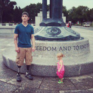 Colton and his niece Leila at the WWII Monument in Washington D.C.