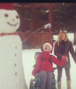 max, katie and snowman